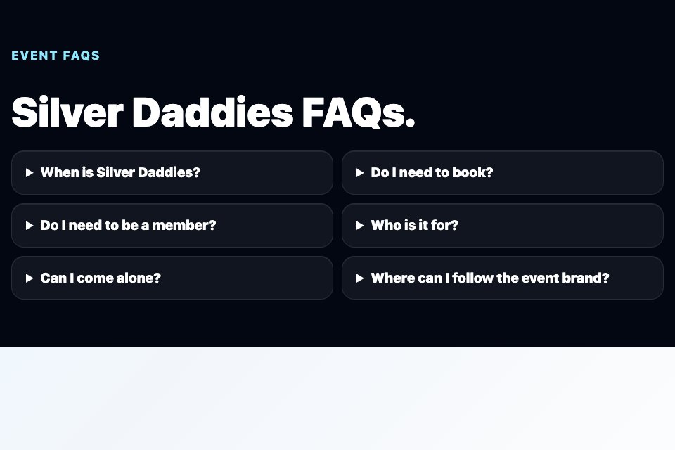 Event FAQs section preview